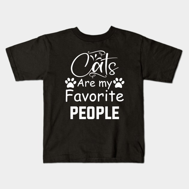 Cats are my favorite people Kids T-Shirt by DragonTees